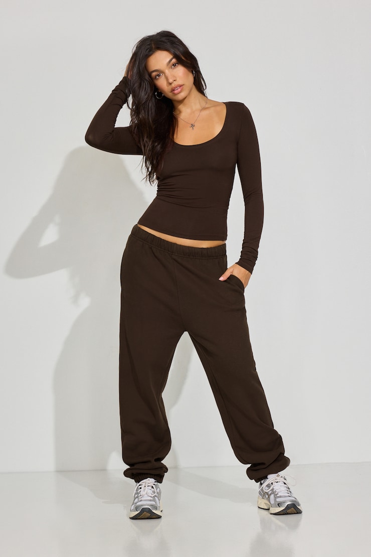 UltraFleece Boyfriend Sweatpants BROWN - Image 2