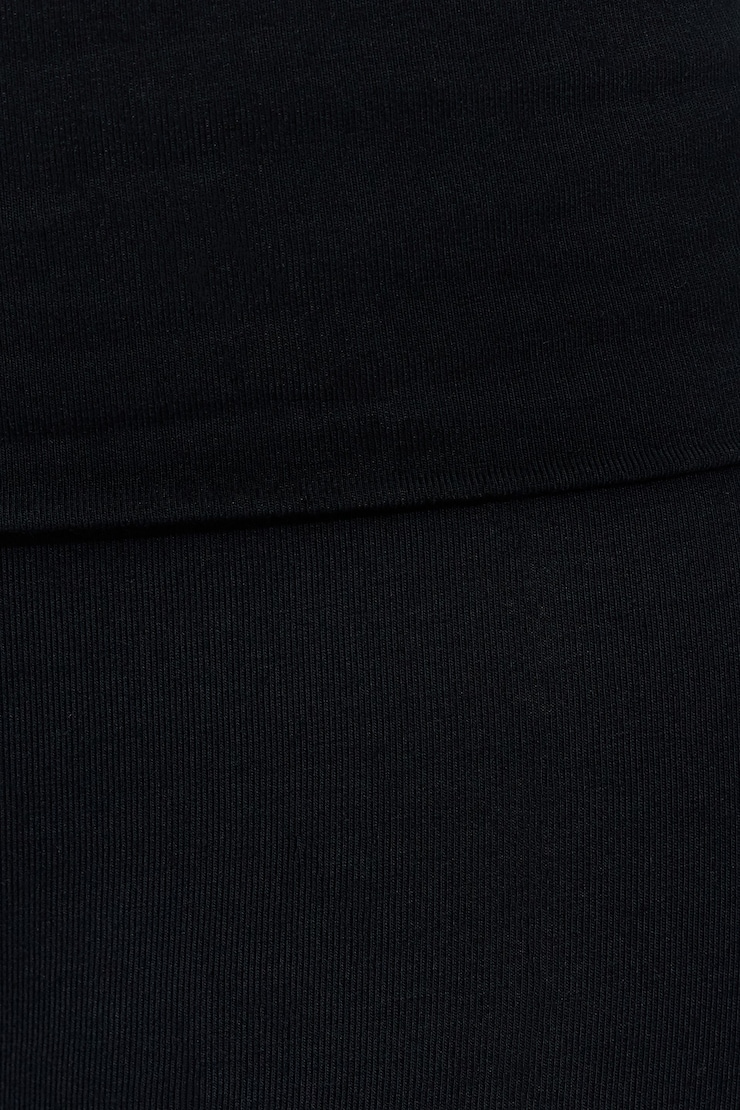 Soft Cotton Fold Over Flare Pants Black - Image 5