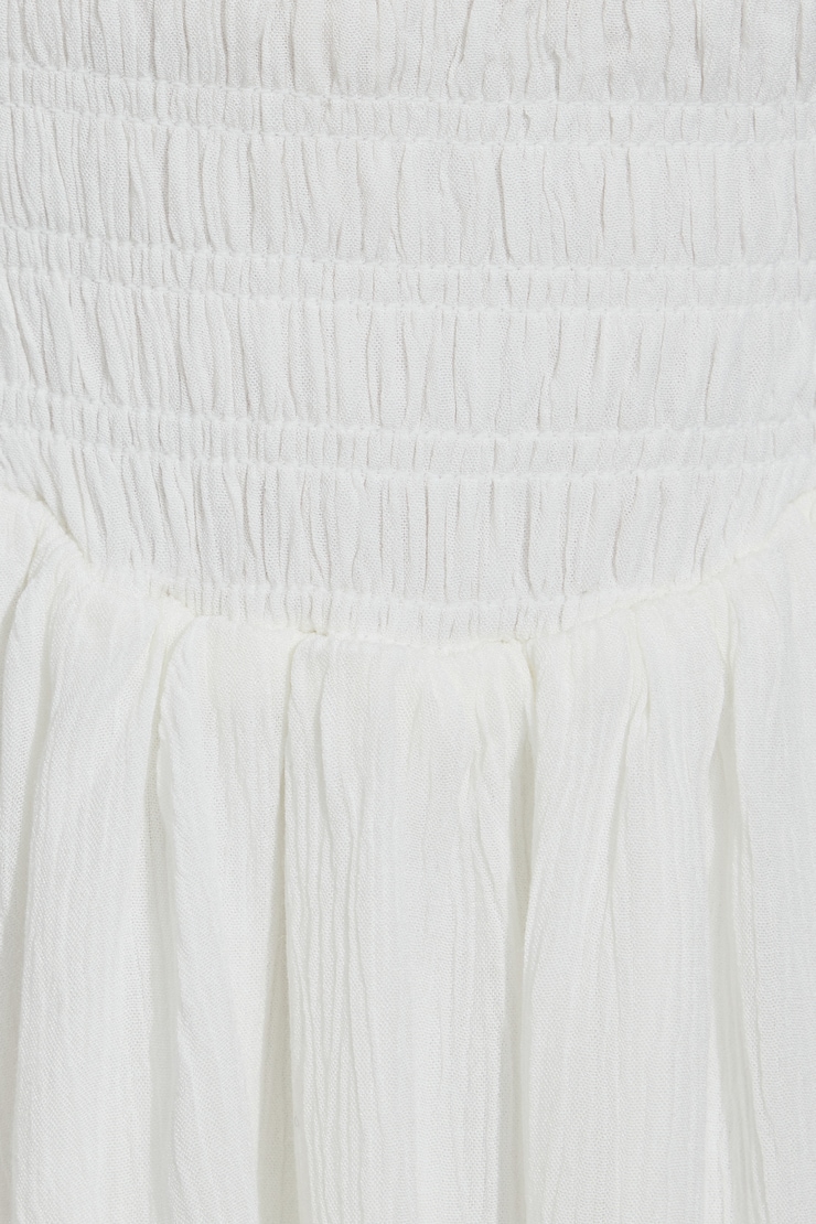Kenzie Smocked Tiered Romper White - Image 6