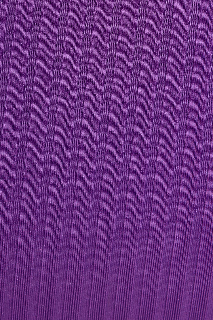 Ribbed Cheeky Side Tie Bikini Bottom Purple - Image 4