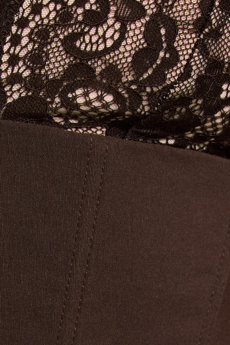 Hannah Lace Halter Corset Top Brown - Image 4