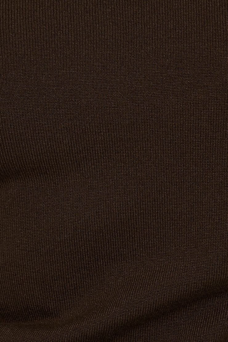 Rae Asymmetric Fine Sweater Brown - Image 5