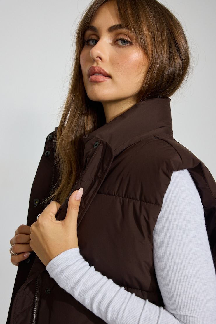 Perfect Puff Vest Brown - Image 3