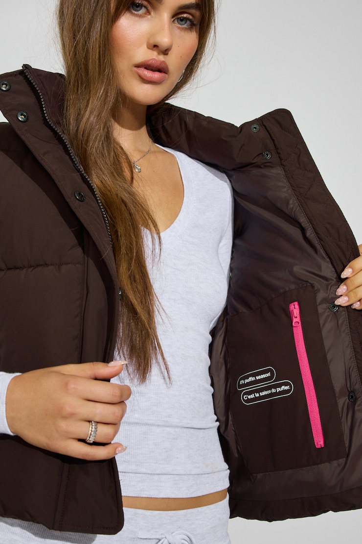 Perfect Puff Vest Brown - Image 4