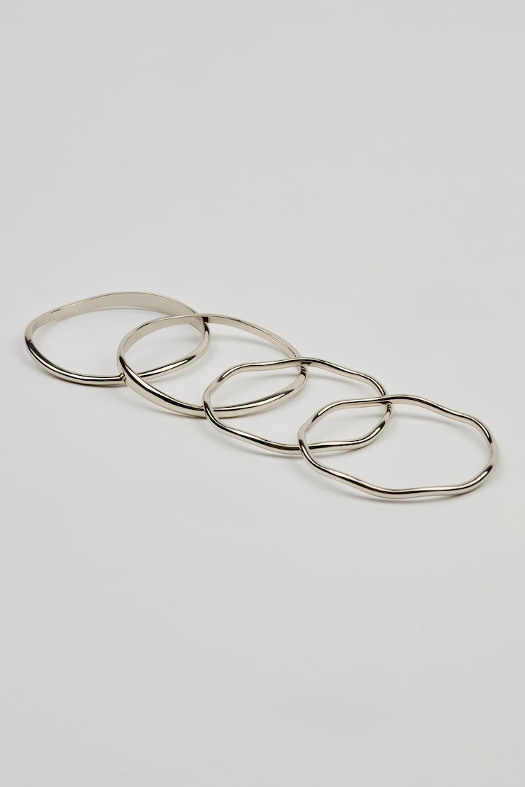 Set of 4 Wavy Bangles Gray - Image 2
