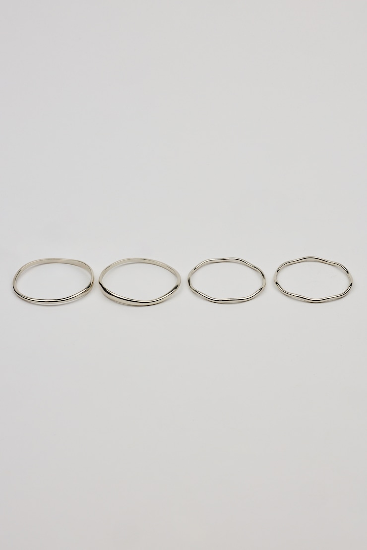 Set of 4 Wavy Bangles Gray - Image 4