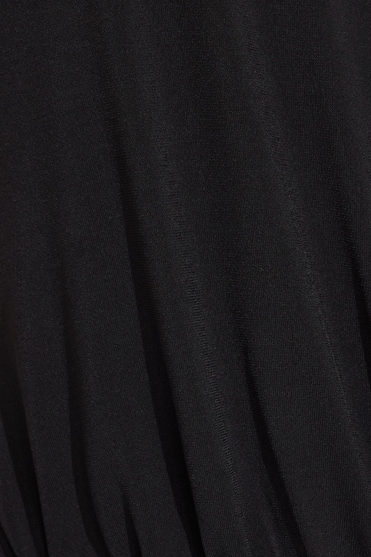 Deep Plunge Pleated Bodysuit Black - Image 4