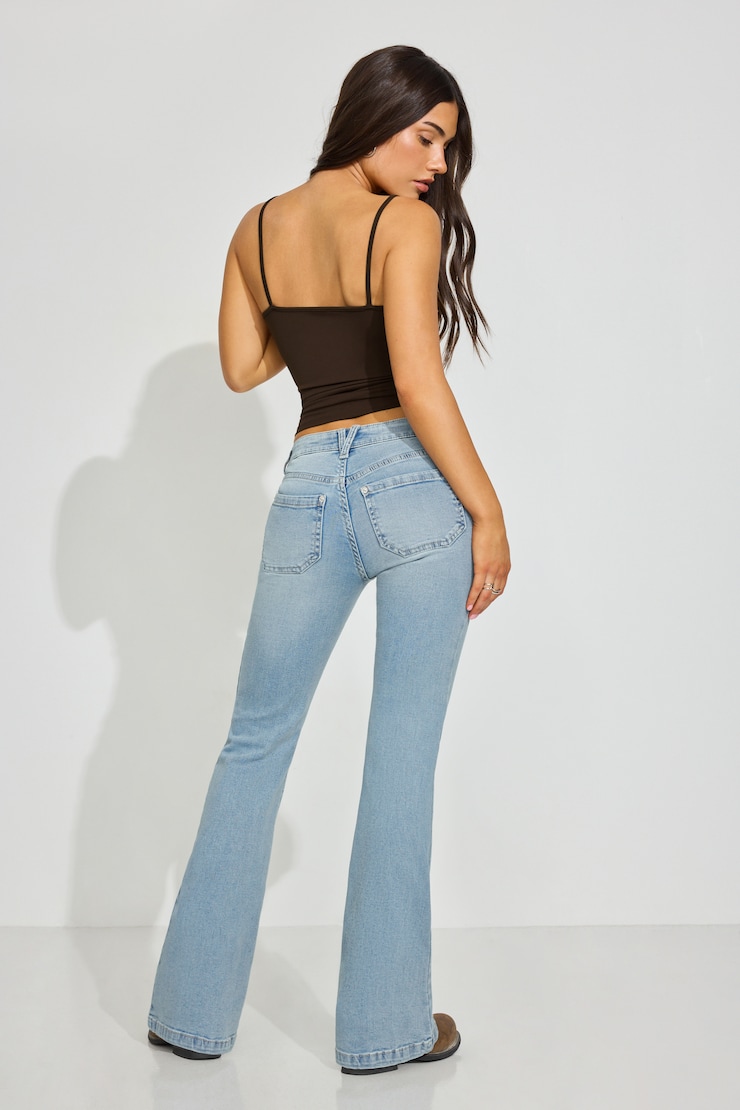 Low Rise Flare Jeans Blue - Image 3