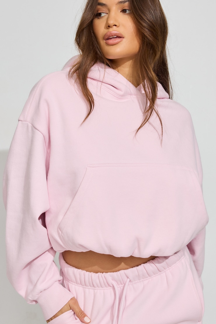 UltraFleece Clean Cropped Bubble Hoodie Pink