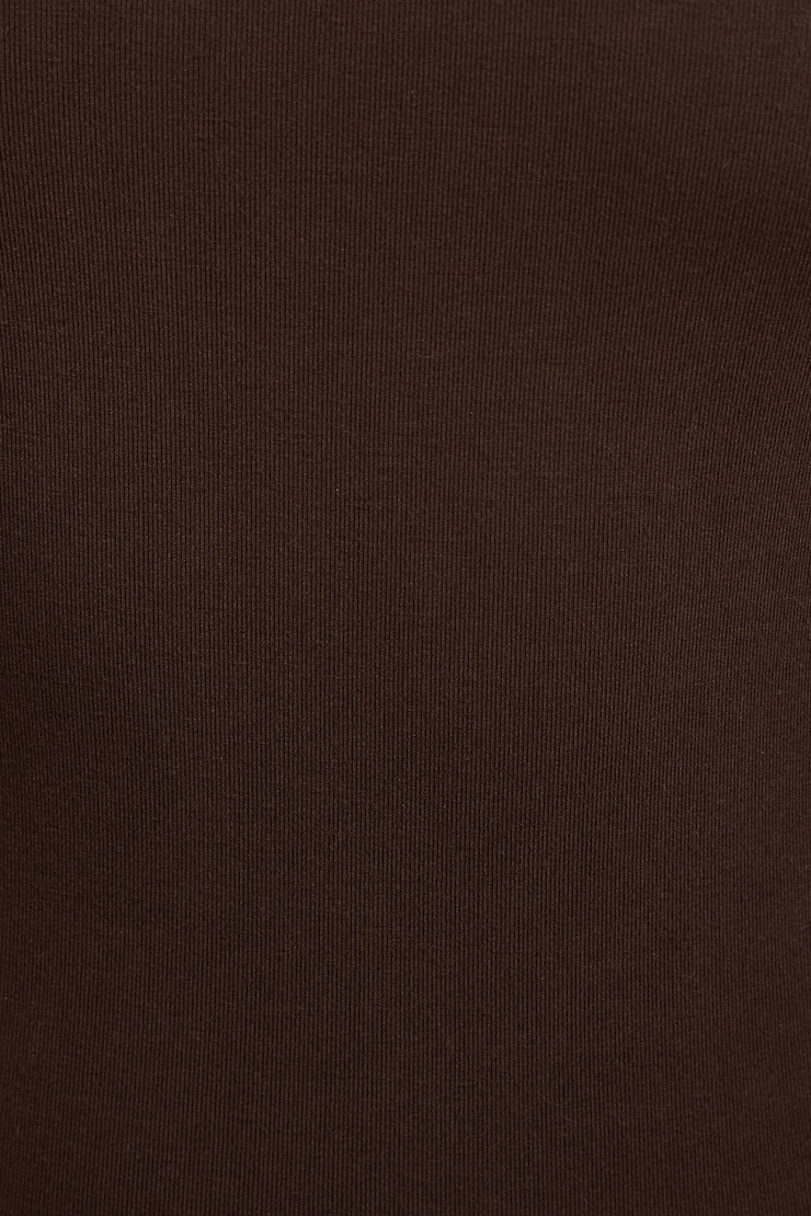 Cowl Back Short Sleeve Top Brown - Image 4