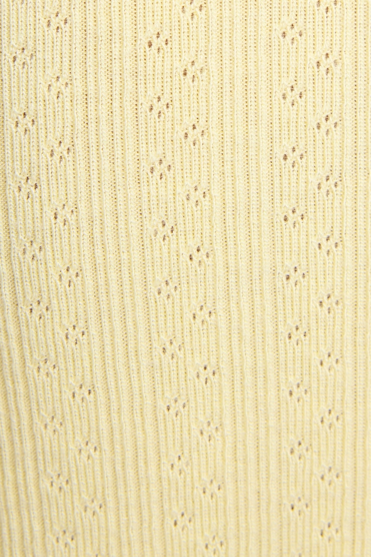 Pointelle Lettuce Edge Cami Top Yellow - Image 4