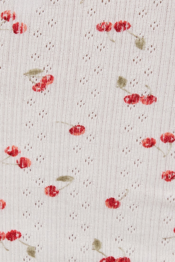 Pointelle Lettuce Edge Cami Top White - Image 4