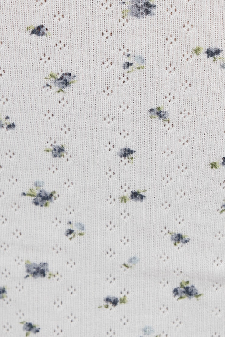 Pointelle Lettuce Edge Cami Top White - Image 4