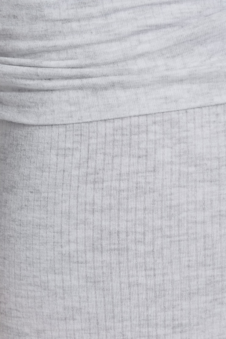 Sheer Ribbed Foldover Pants Gray - Image 4