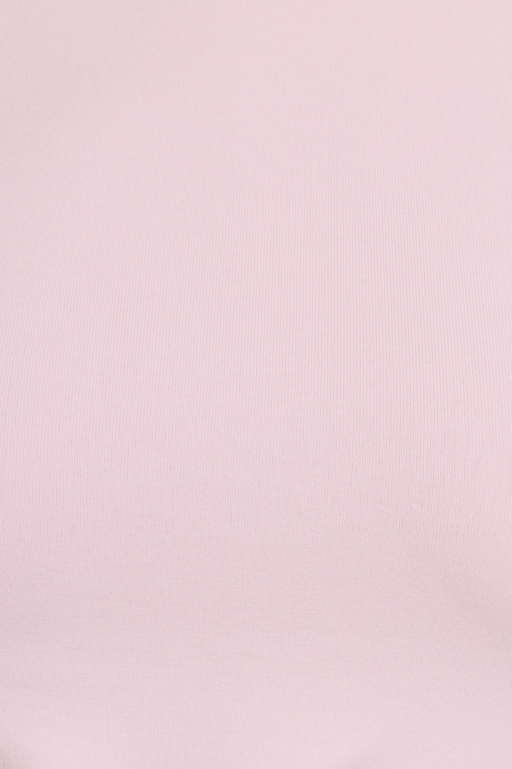 Crew Neck Open Back Short Sleeve Top Pink - Image 4