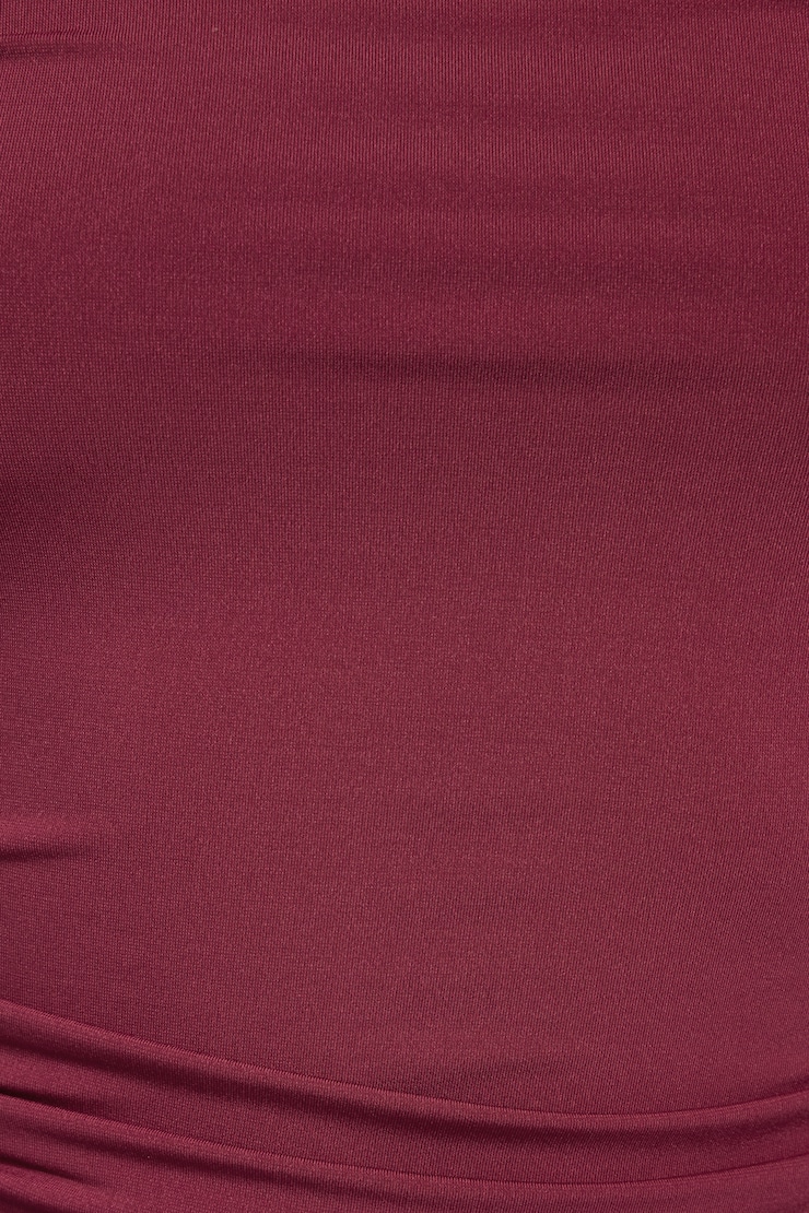 Long Sleeve Cowl Back Top Burgundy - Image 4