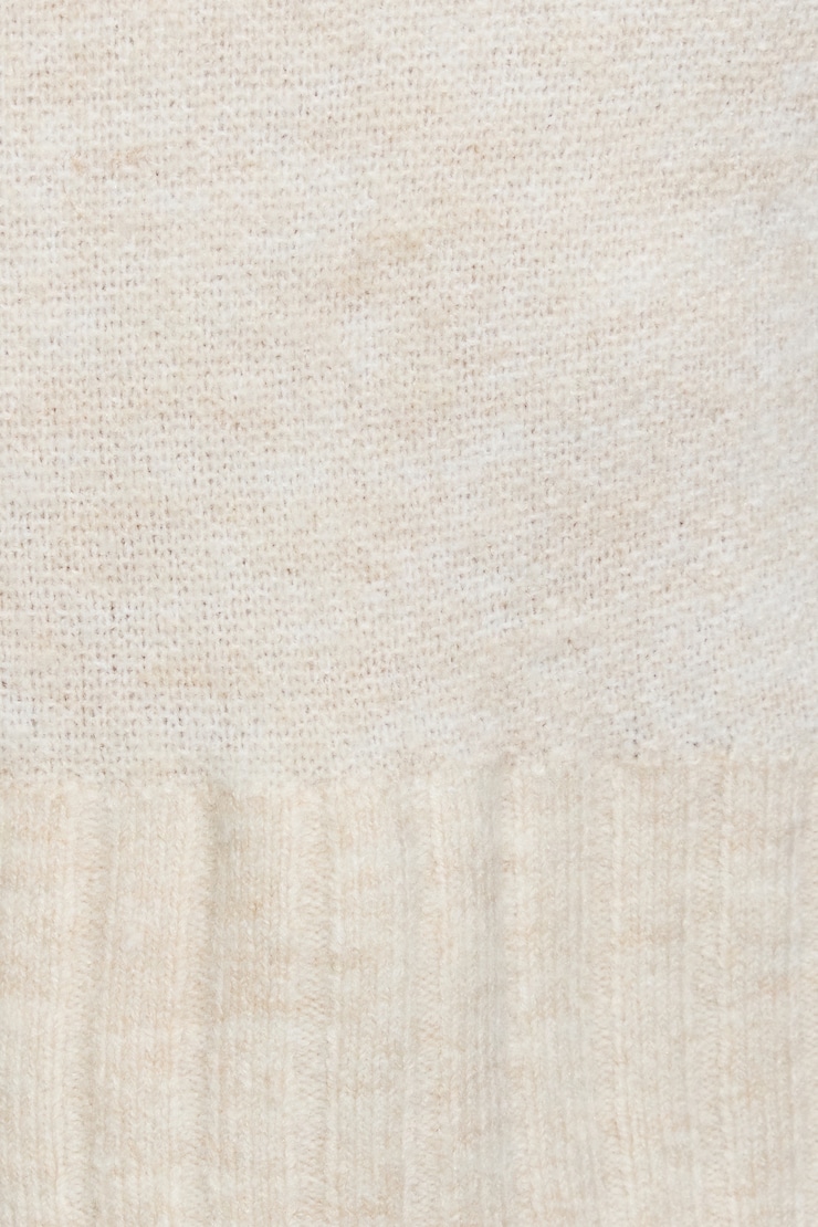 Long Sleeve Spongy Crewneck Sweater Beige - Image 4