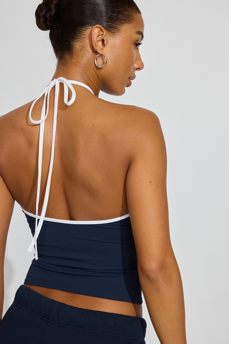 Sleek Y-Neck Cami Top Blue - Image 3