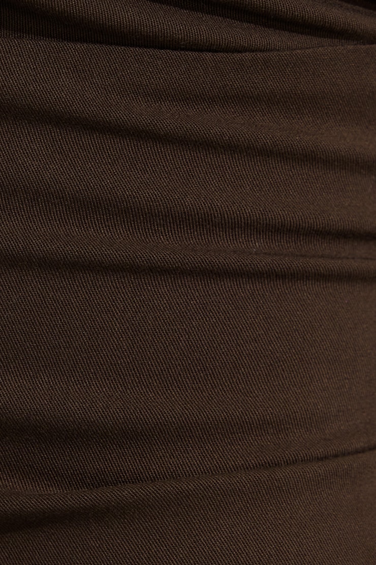 Lace-Up Back Halter Top Brown - Image 4