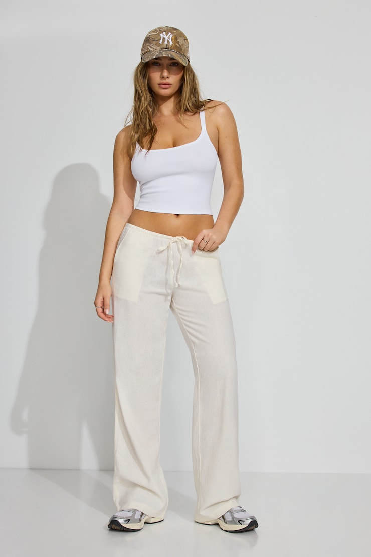 Clean Linen Pants White