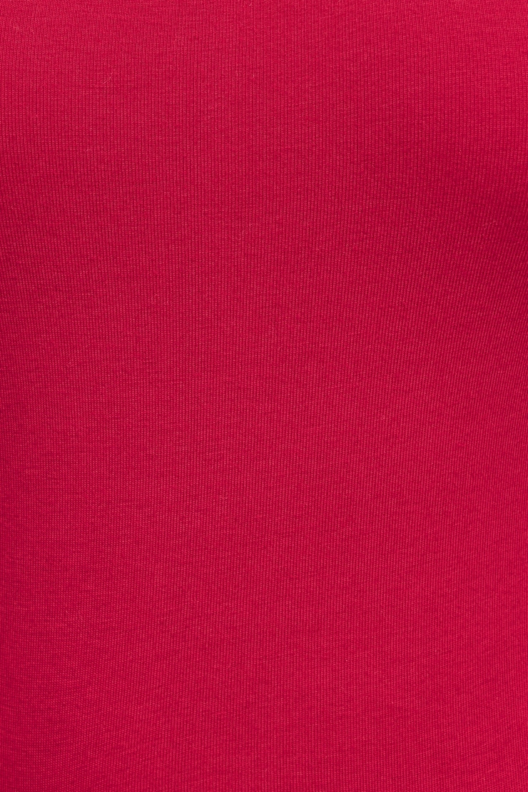 Mid Neck Cropped Tank Top Red - Image 4