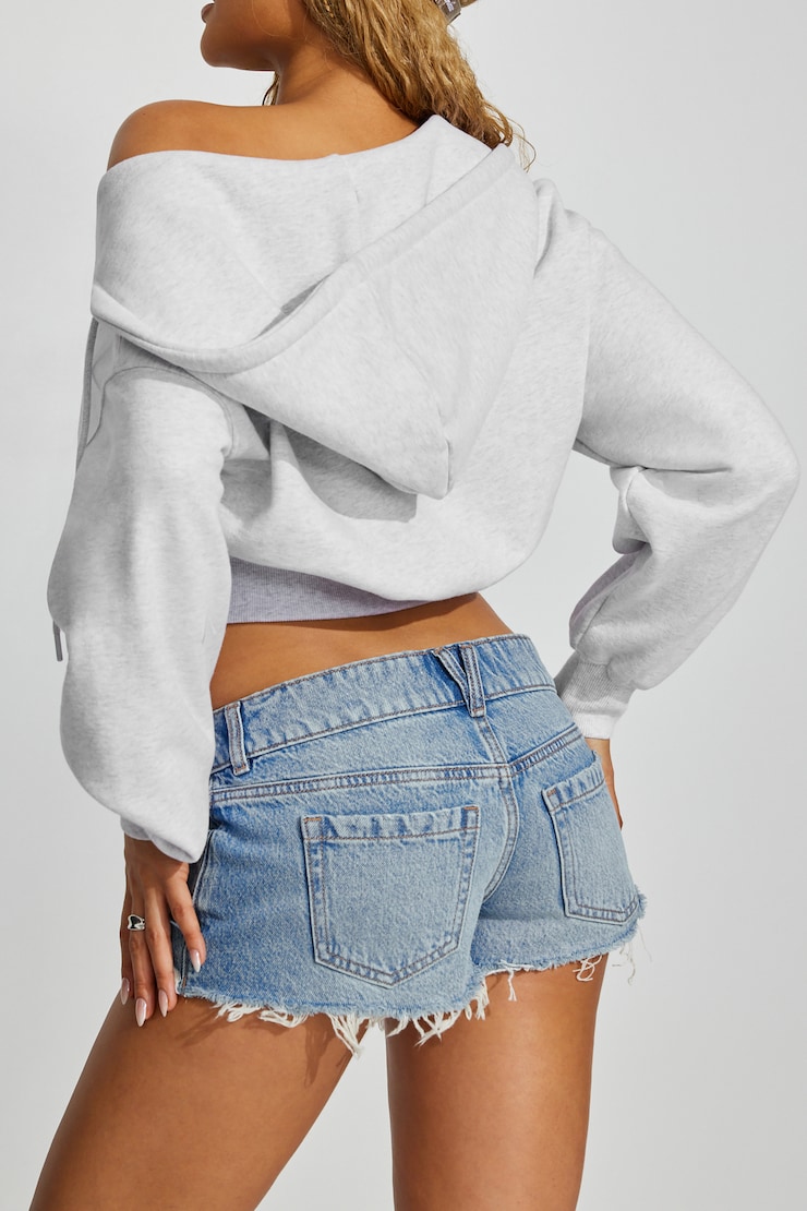 Ultra Low Rise Relaxed Shorts Blue - Image 3