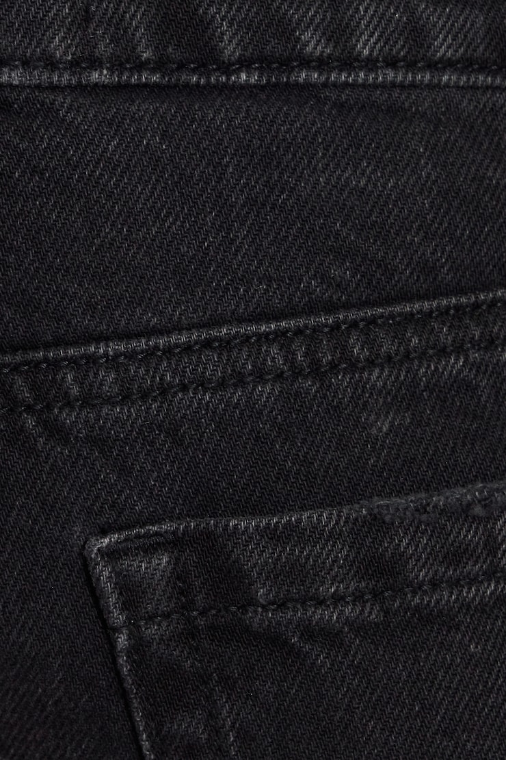 Ultra Low Rise Relaxed Denim Shorts Black - Image 4