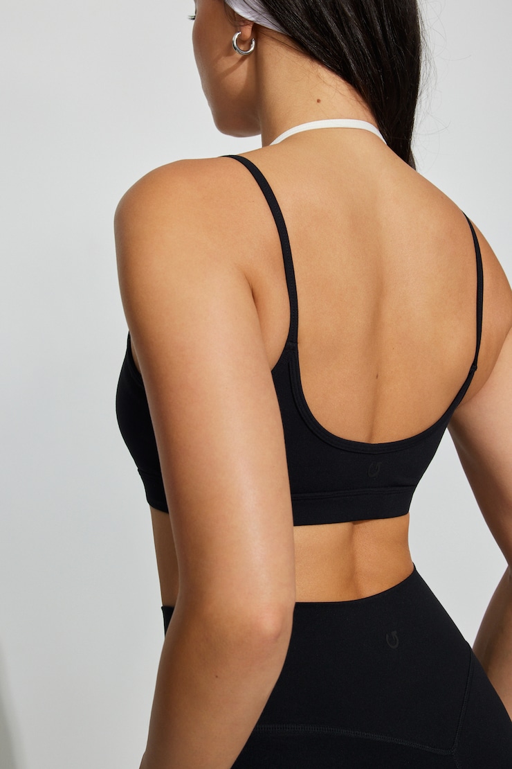 SoftActive Layered Halter Bra Black - Image 4