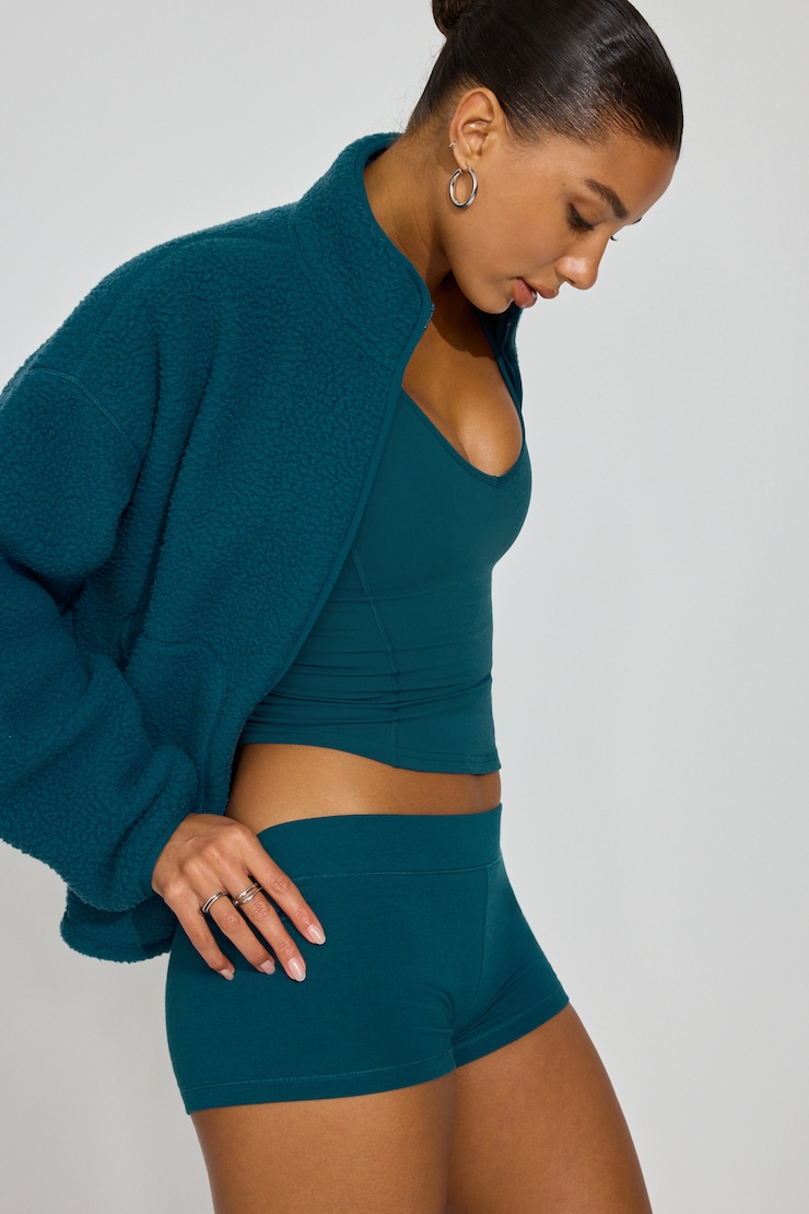 Sherpa Fleece Full Zip Jacket Blue - Image 2