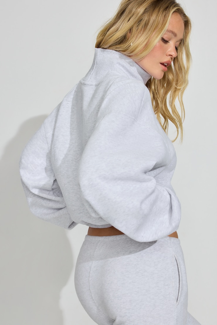 UltraFleece Bubble Mock Neck Sweater Gray - Image 3