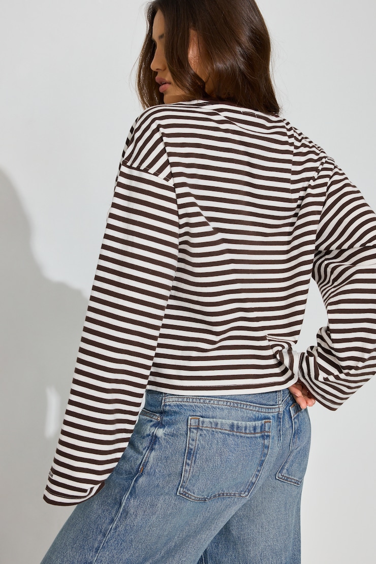 Fluid Long Sleeve Crewneck Brown - Image 4