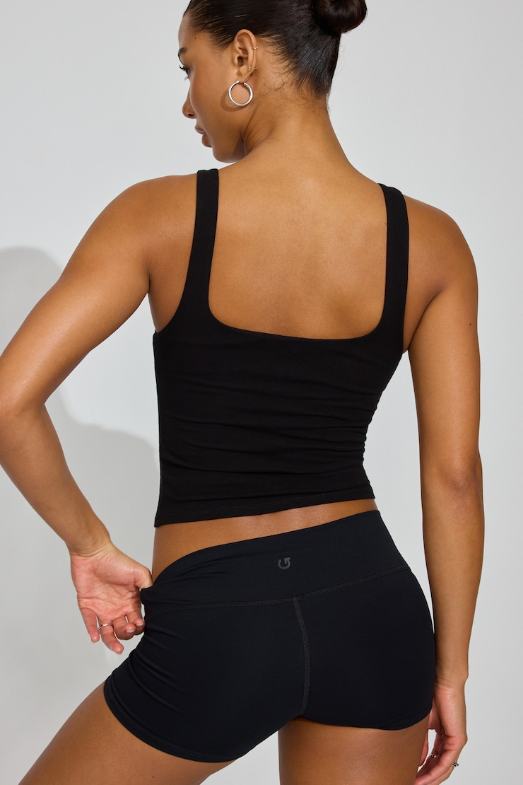 Square Neck Tank Top Black - Image 3