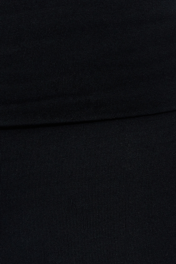 Soft Cotton Fold Over Flare Pants Black - Image 5