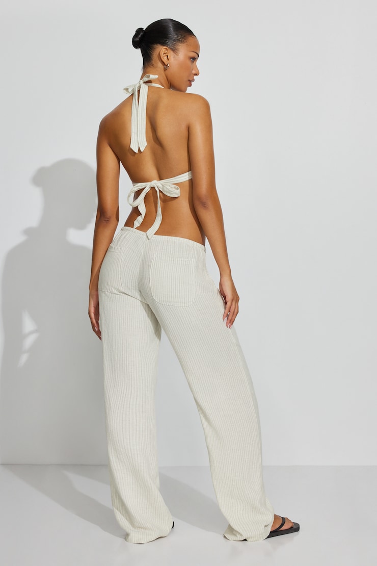 Clean Linen Pants Beige - Image 3