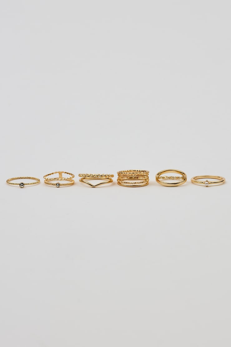 Set of 6 Super Delicate Rings White - Image 4