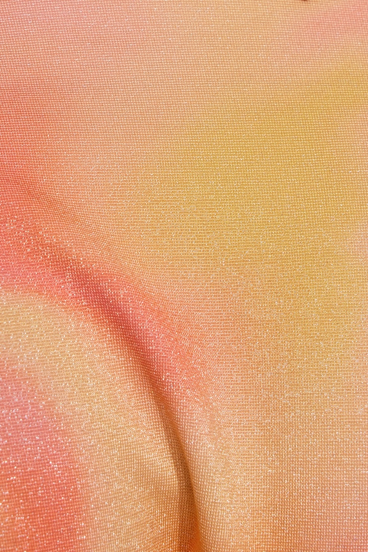 Metallic Cheeky Side Tie Bikini Bottom Orange - Image 4