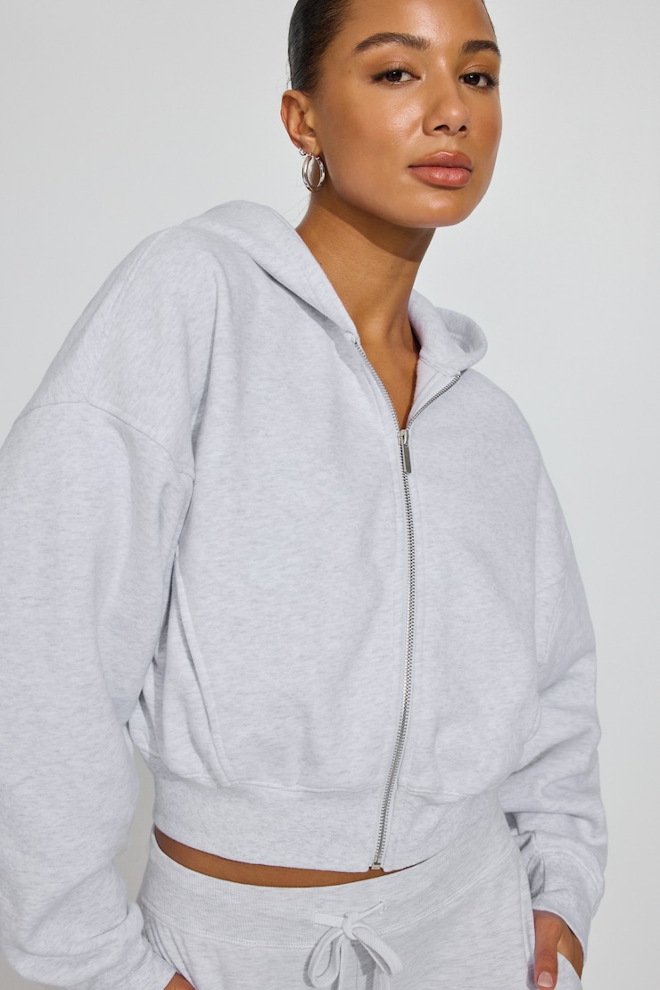 UltraFleece Cotton Zip Hoodie Gray - Image 3
